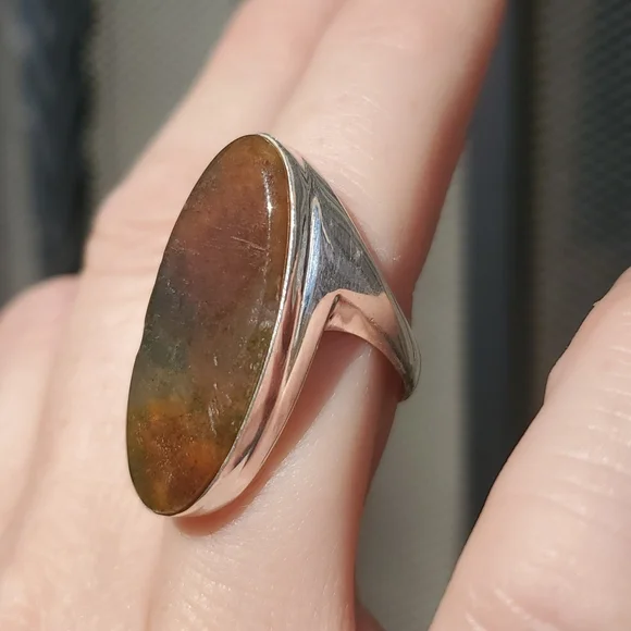 New Men's Bloodstone 925 Silver Ring. - Picture 5 of 12